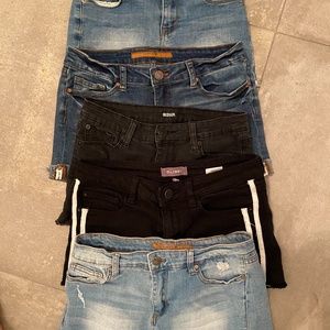 5 pairs of teen designer denim shorts